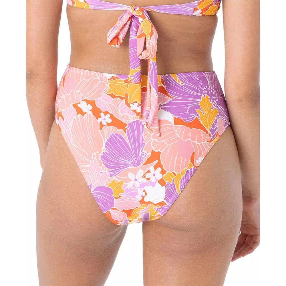 Roxy Juniors Size XL Bell Bottom Blooms High Waist Bikini Swim Bottoms‎ $44 419